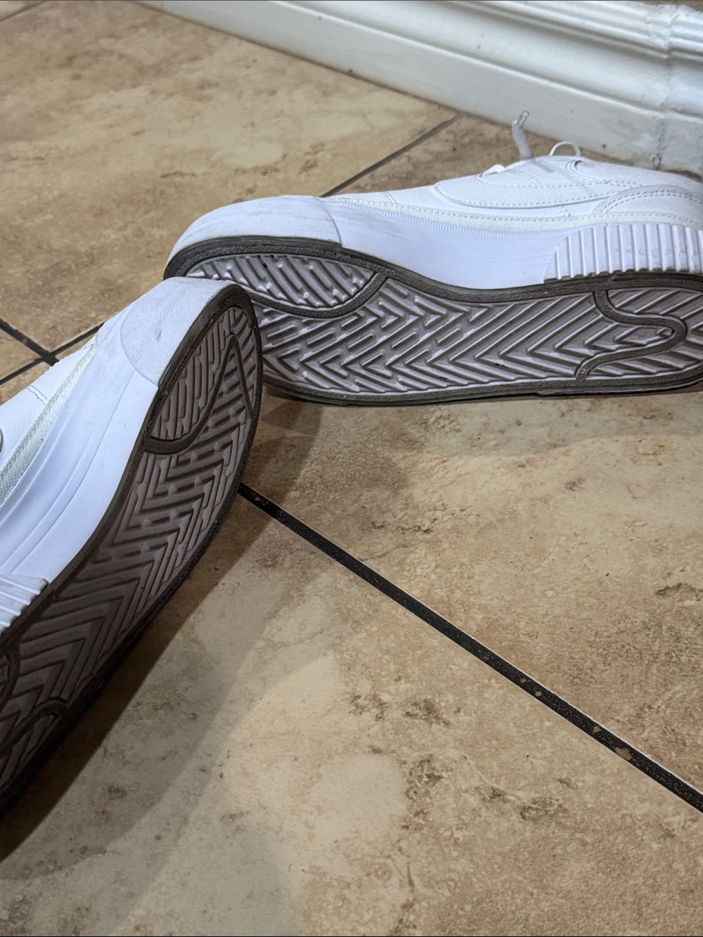 Nike Women’s All-White Low Platform Sneakers - Picture 3 of 5